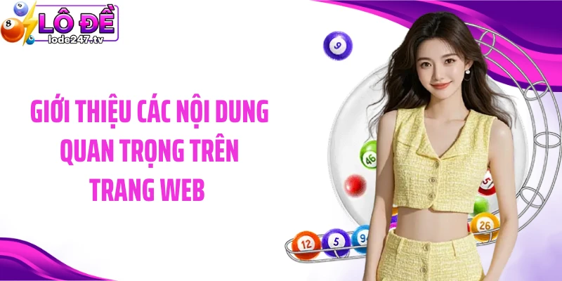 Giới thiệu các nội dung quan trọng trên trang web 